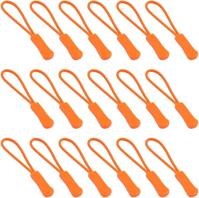 Ruidee 50 Pieces Zipper Pulls Zipper Tabs Zipper Pull Cord Extender Replacement Zipper Pulls for Backpacks, Jackets, Luggage, Purses, Handbags（Orange） - Image 1
